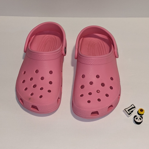 Coral Pink Crocs Clogs Shoes Girls 3 - Picture 3 of 6